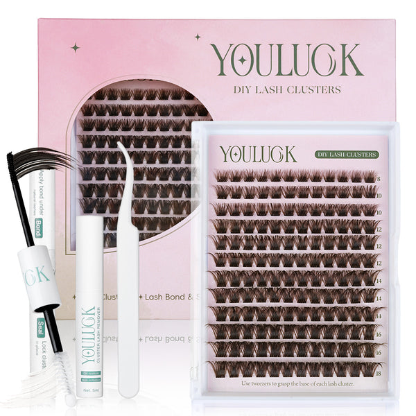 Brown Enchantress Lashes | Waterproof Ultra-Thin Band DIY Lash Clusters