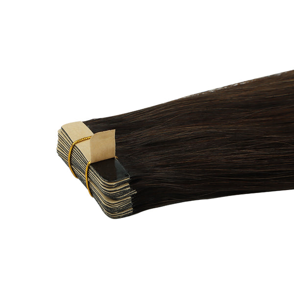 YOULUCK Warm Chestnut Brown Tape In Hair Extensions
