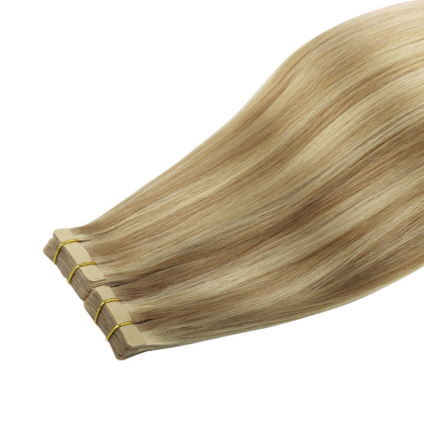 YOULUCK Medium Blonde Highlight Tape In Hair Extensions