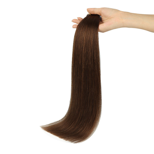 YOULUCK Medium Brown Tape In Human Hair Extensions