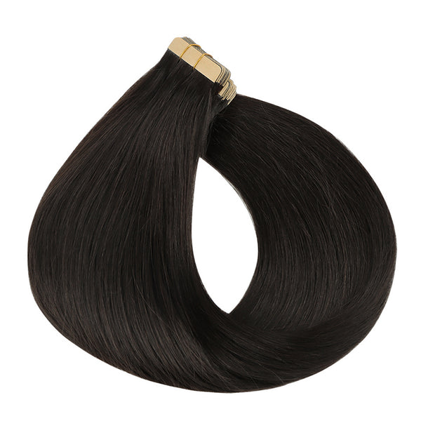 YOULUCK Dark Brown Tape In Human Hair Extensions