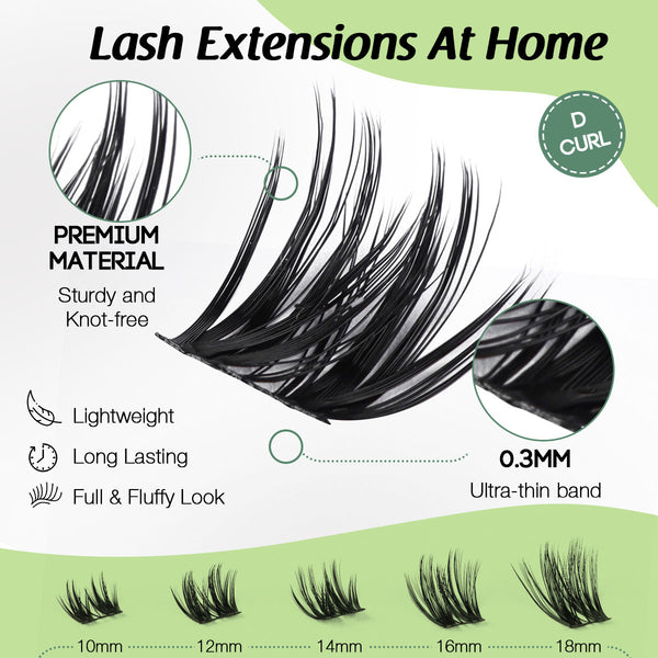 Elegant Sweep |  Natural Look Long Lasting DIY Lash Clusters